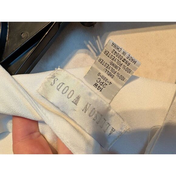 Allison Woods knee length white sleeveless dress size 14 w - Picture 3 of 4